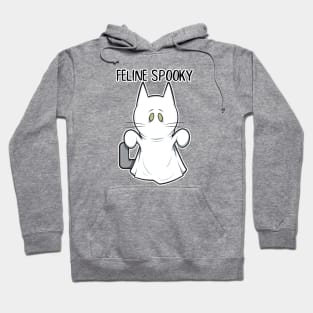 funny cute spooky halloween ghost cat Hoodie